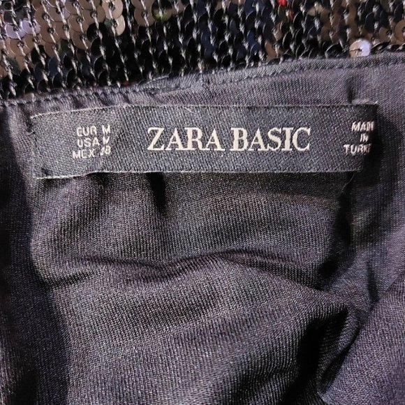 ๐ฅSHOWSTOPPER๐ฅZARA Black Sequin Wrap Fringe Hem Ankle Length Skirt - Picture 15 of 16